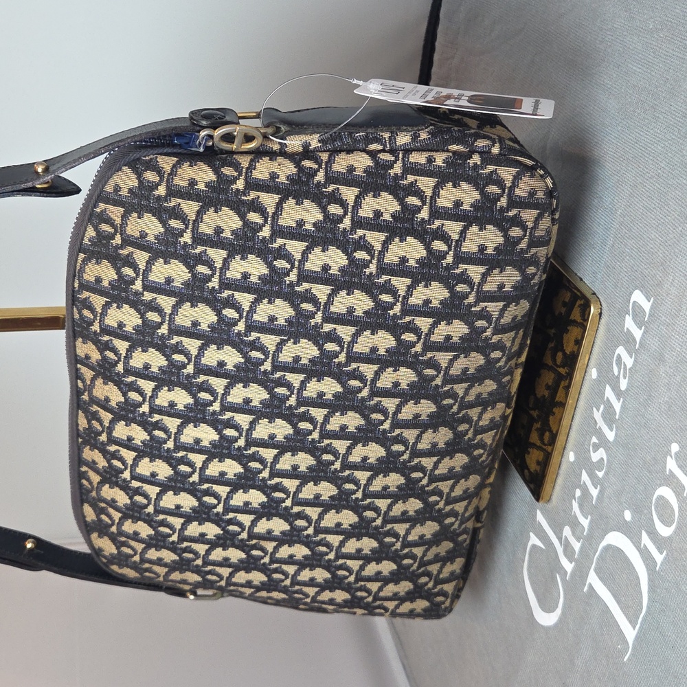 Dior Adjustable 2 Way shoulder strap 1970s Oblique canvas bag Collectable - Picture 5 of 17